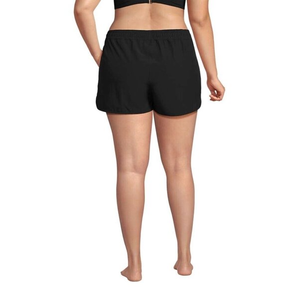 Lands' End Size 2X 22W Black Hybrid Swim Shorts w Brief Liner & 20" Outseam - Picture 2 of 6
